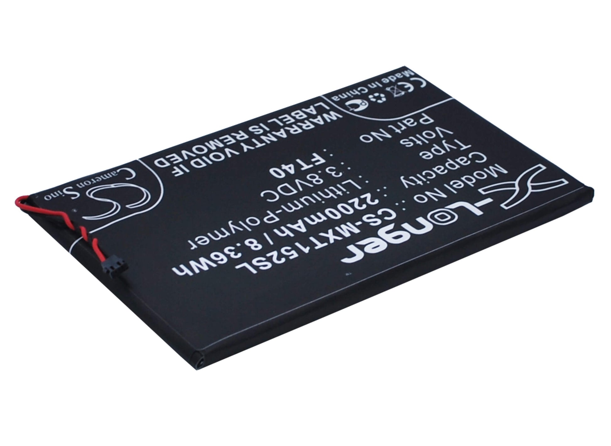 3.8V, 2200mAh, Li-Polymer Battery fits Motorola, Motoe 2nd, Xt1077, 8.36Wh