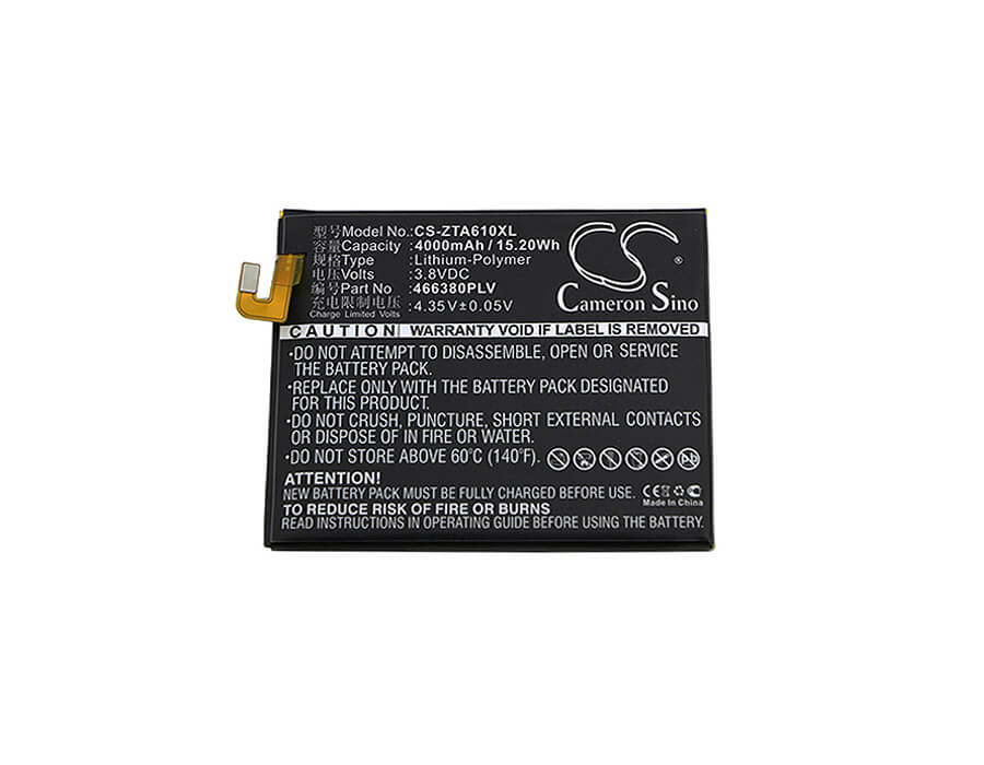 3.8V, 4000mAh, Li-Polymer Battery fits Zte, Ba610, Ba610c, 15.2Wh
