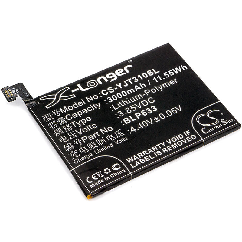 3.85V, 3000mAh, Li-Polymer Battery fits Oneplus, 3t, 3t Dual Sim, 11.55Wh