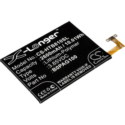 3.85V, 2600mAh, Li-Polymer Battery fits Htc, B810x, Butterfly 2, 10.01Wh