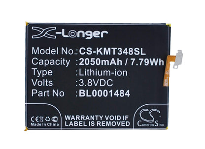 3.8V, 2050mAh, Li-ion Battery fits Kazam, Thunder 348, Tornado 348, 7.79Wh