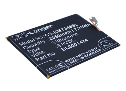 3.8V, 2050mAh, Li-ion Battery fits Kazam, Thunder 348, Tornado 348, 7.79Wh