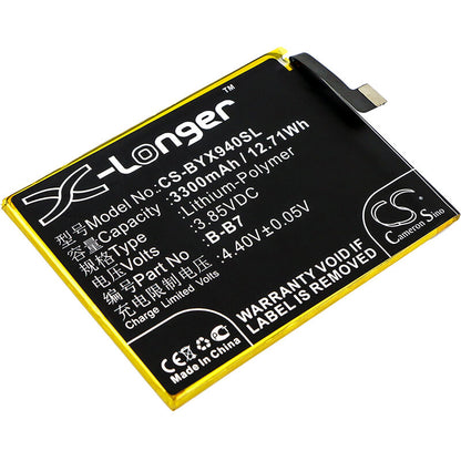 3.85V, 3300mAh, Li-Polymer Battery fits Bbk, Vivo X9l, Vivo X9s, 12.705Wh