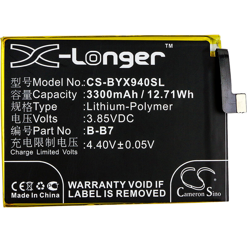 3.85V, 3300mAh, Li-Polymer Battery fits Vivo, X9l, X9s, 12.705Wh