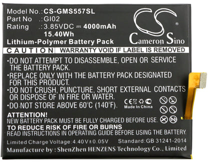 3.85V, 4000mAh, Li-Polymer Battery fits Gigaset, Gs57-6, Me Pro, 15.4Wh