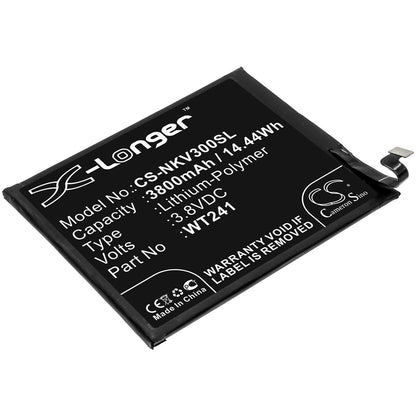 3.8V, 3800mAh, Li-Polymer Battery fits Nokia, 3 V, Ta-1153, 14.44Wh