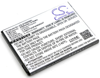 3.8V, 2500mAh, Li-Polymer Battery fits Zte, 3neo, Grand X 3, 9.5Wh