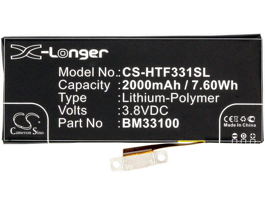 3.8V, 2000mAh, Li-Polymer Battery fits Htc, First, First Facebook, 7.6Wh