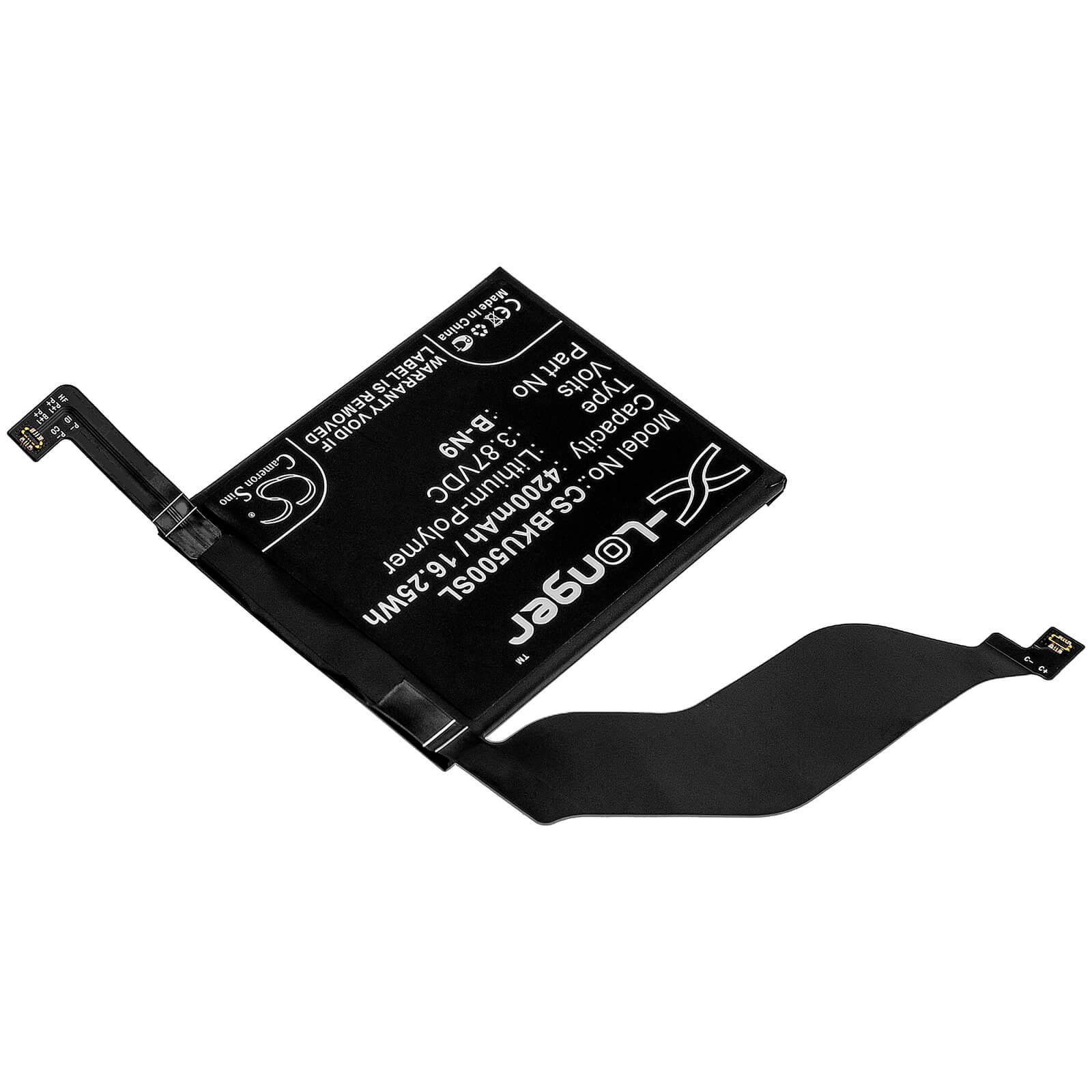 3.87V, 4200mAh, Li-Polymer Battery fits Vivo, Iqoo 5 5g, V2024, 16.254Wh