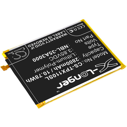 3.85V, 2800mAh, Li-Polymer Battery fits Neffos, Tp903a, X1 Max, 10.78Wh