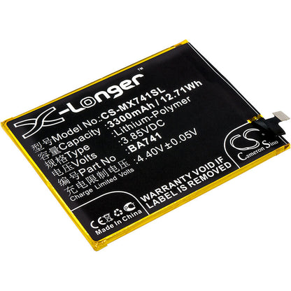 3.85V, 3300mAh, Li-Polymer Battery fits Meizu, E2, E2 Dual Sim, 12.705Wh