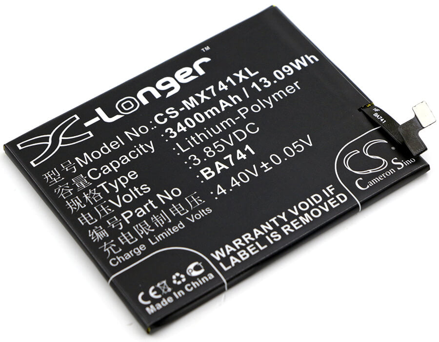 3.85V, 3400mAh, Li-Polymer Battery fits Meizu, E2, E2 Dual Sim, 13.09Wh
