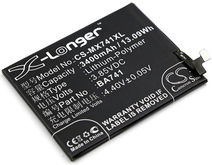 3.85V, 3400mAh, Li-Polymer Battery fits Meizu, E2, E2 Dual Sim, 13.09Wh