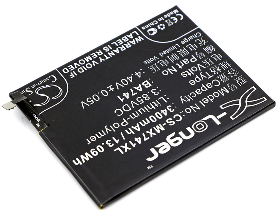 3.85V, 3400mAh, Li-Polymer Battery fits Meizu, E2, E2 Dual Sim, 13.09Wh