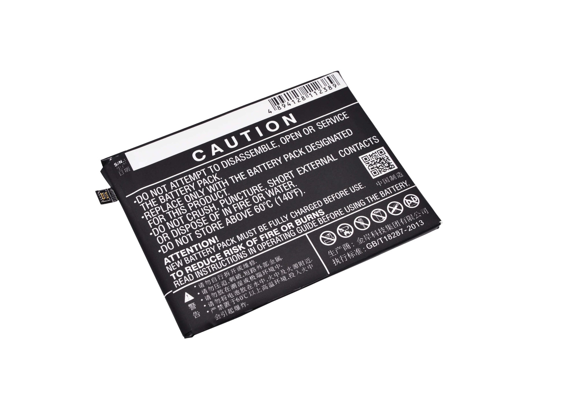 3.8V, 3400mAh, Li-Polymer Battery fits Lenovo, A7020a48, K5 Note, 12.92Wh