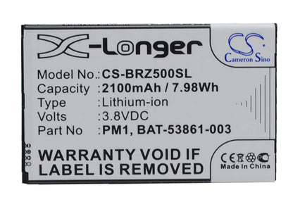 3.8V, 2100mAh, Li-ion Battery fits Blackberry, Z5, 7.98Wh