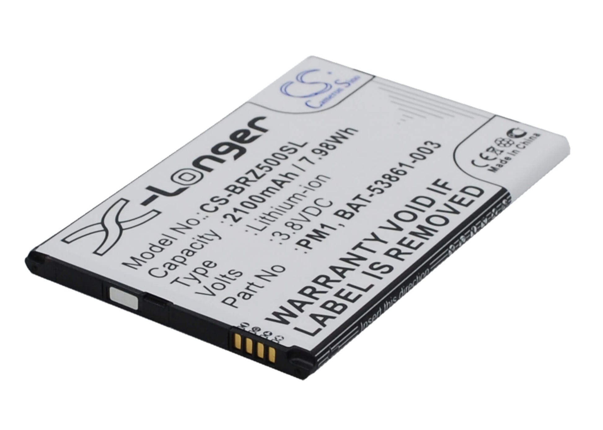 3.8V, 2100mAh, Li-ion Battery fits Blackberry, Z5, 7.98Wh
