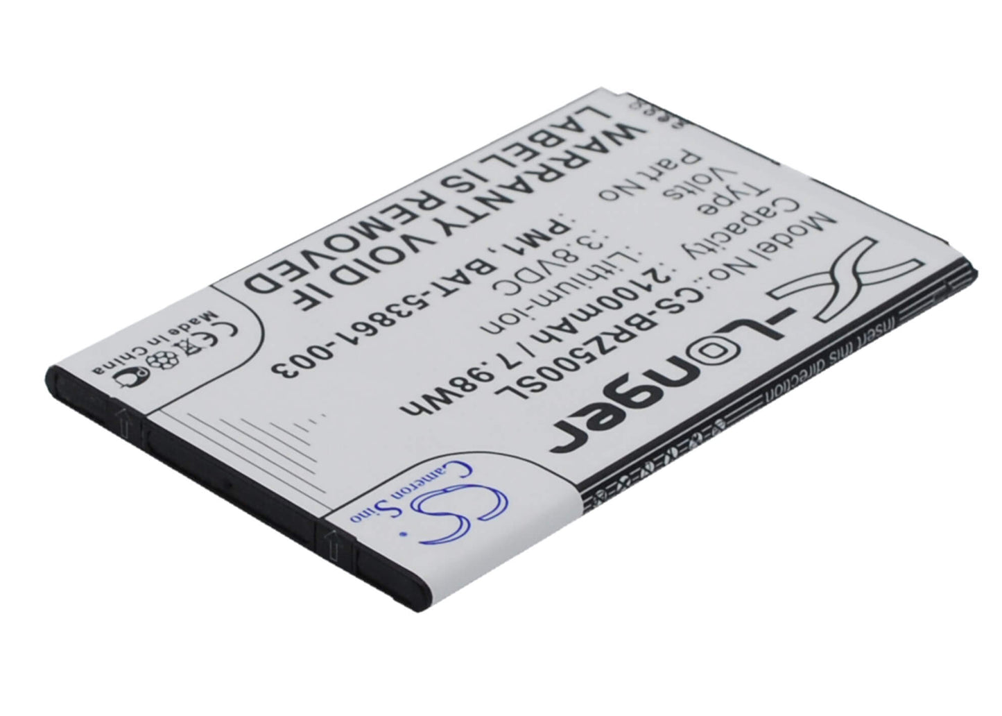 3.8V, 2100mAh, Li-ion Battery fits Blackberry, Z5, 7.98Wh