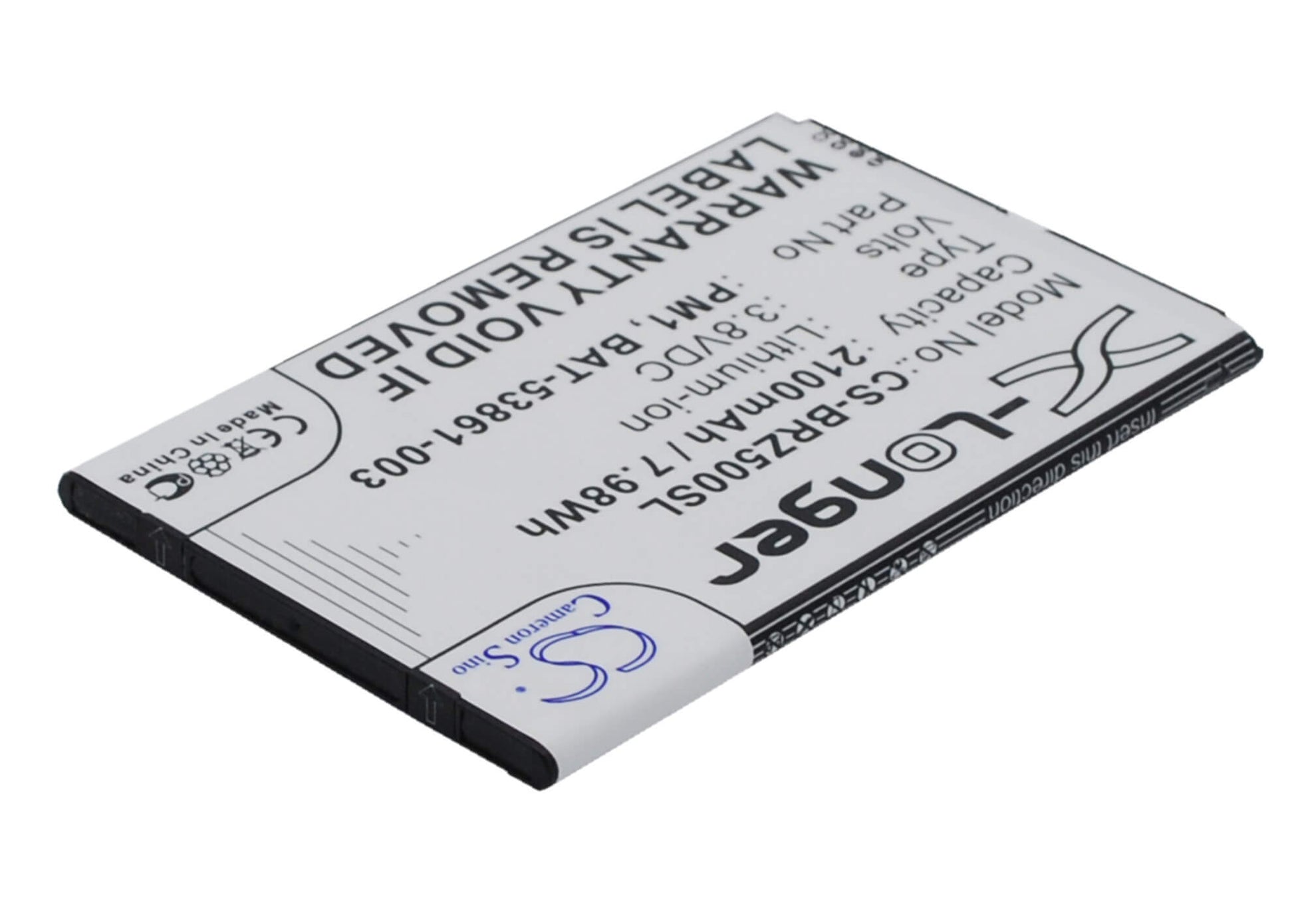 3.8V, 2100mAh, Li-ion Battery fits Blackberry, Z5, 7.98Wh