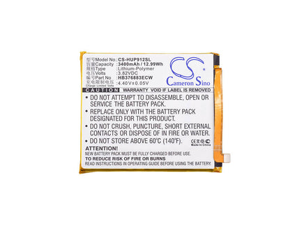 3.82V, 3400mAh, Li-Polymer Battery fits Huawei, Ascend P9 Plus, P9 Plus, 12.988Wh