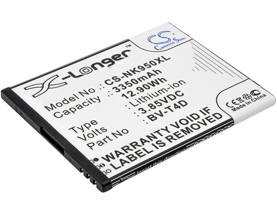 3.85V, 3350mAh, Li-ion Battery fits Microsoft, Cityman, Lumia 950 Xl, 12.8975Wh