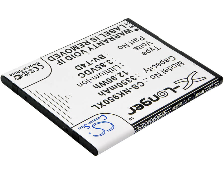 3.85V, 3350mAh, Li-ion Battery fits Nokia, Cityman, Lumia 950 Xl, 12.8975Wh