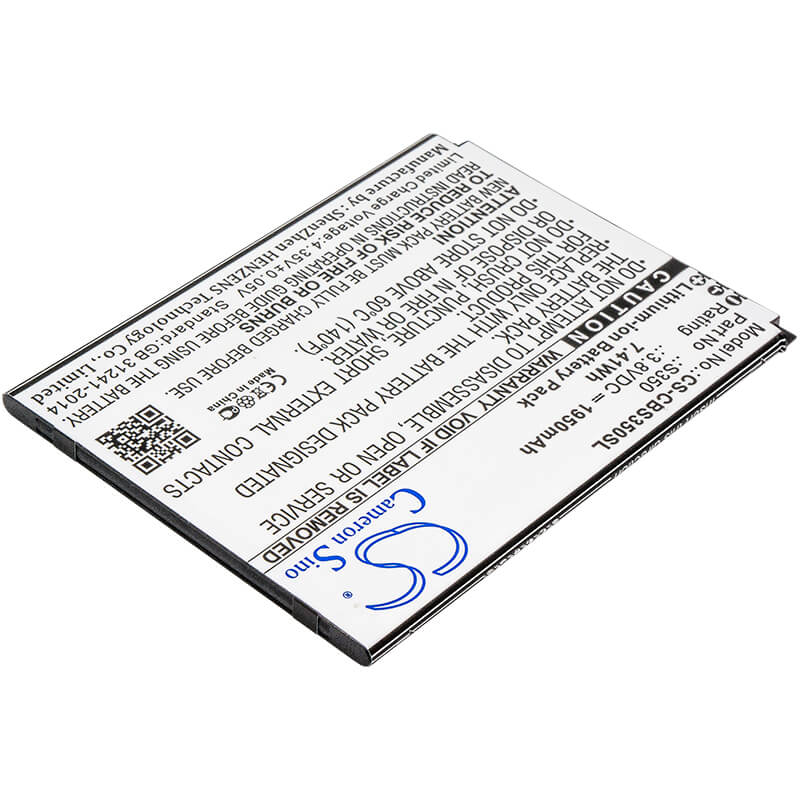 3.8V, 1950mAh, Li-ion Battery fits Cubot, S350, 7.41Wh