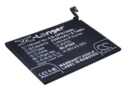 3.8V, 2300mAh, Li-Polymer Battery fits Oppo, R7, R7 Global Dual Sim Td-lte, 8.74Wh