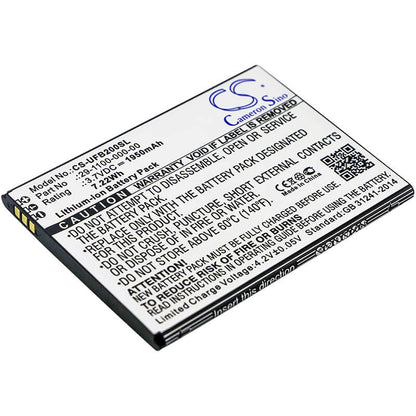 3.7V, 1950mAh, Li-ion Battery fits Ulefone, Be Touch, Be Touch 2, 7.215Wh