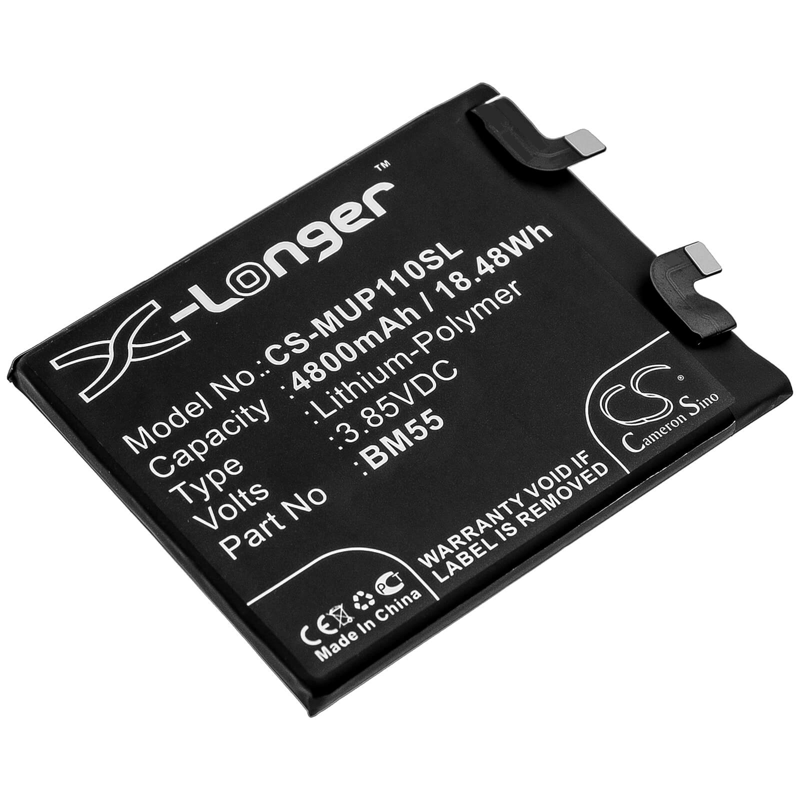 3.85V, 4800mAh, Li-Polymer Battery fits Xiaomi, M2102k1ac, Mi 11 Pro 5g, 18.48Wh