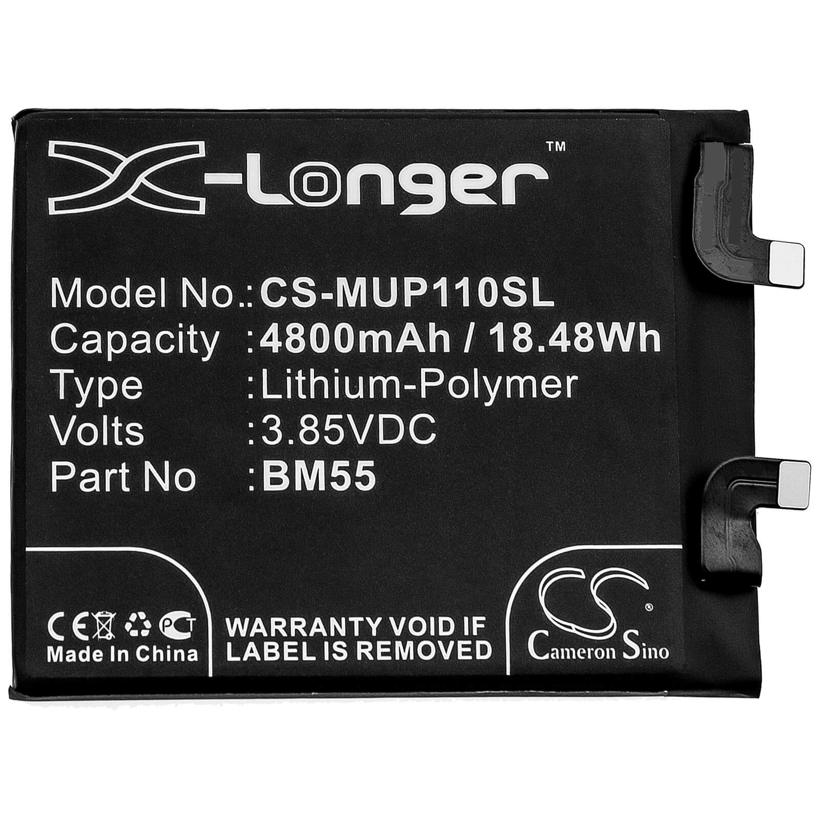3.85V, 4800mAh, Li-Polymer Battery fits Xiaomi, M2102k1ac, Mi 11 Pro 5g, 18.48Wh