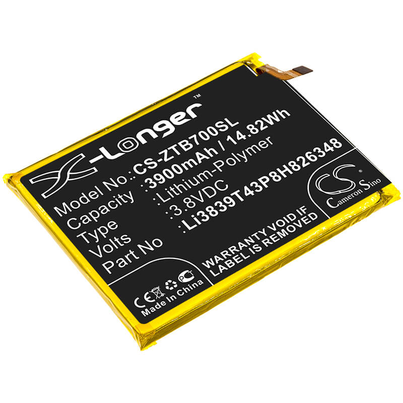 3.8V, 3900mAh, Li-Polymer Battery fits Zte, A7010, Blade A7 2020, 14.82Wh