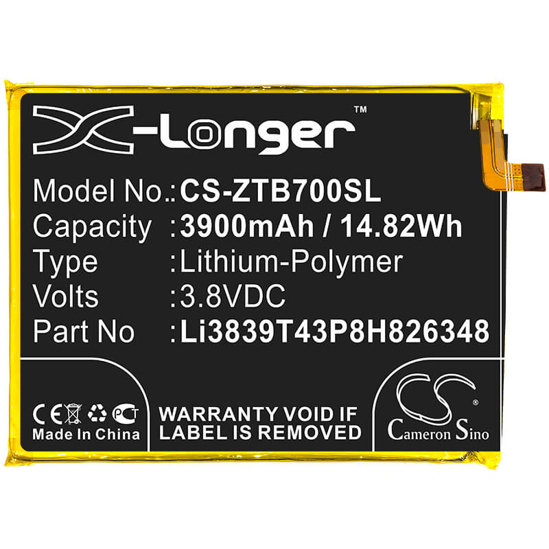 3.8V, 3900mAh, Li-Polymer Battery fits Zte, A7010, Blade A7 2020, 14.82Wh