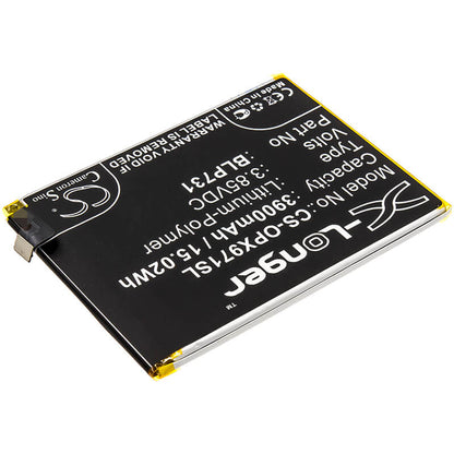 3.85V, 3900mAh, Li-Polymer Battery fits Oppo, Realme 5 Pro, Rmx1971, 15.015Wh