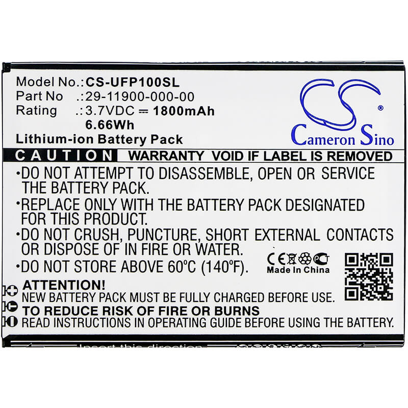 3.7V, 1800mAh, Li-ion Battery fits Ulefone, Paris, U007, 6.66Wh