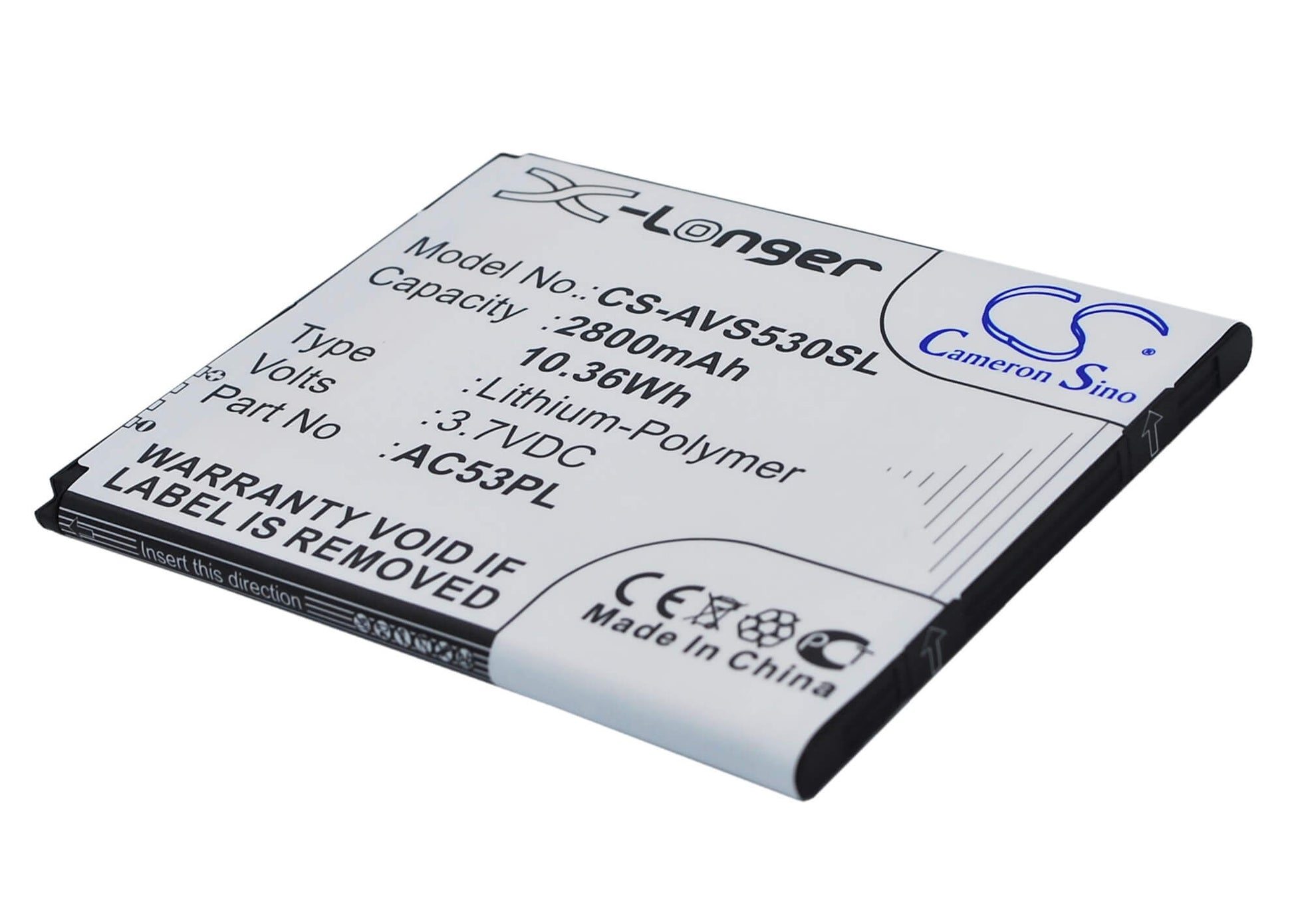 3.7V, 2800mAh, Li-Polymer Battery fits Archos, 53 Platinum, 10.36Wh