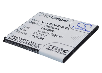 3.7V, 2800mAh, Li-Polymer Battery fits Archos, 53 Platinum, 10.36Wh