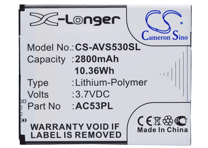 3.7V, 2800mAh, Li-Polymer Battery fits Archos, 53 Platinum, 10.36Wh