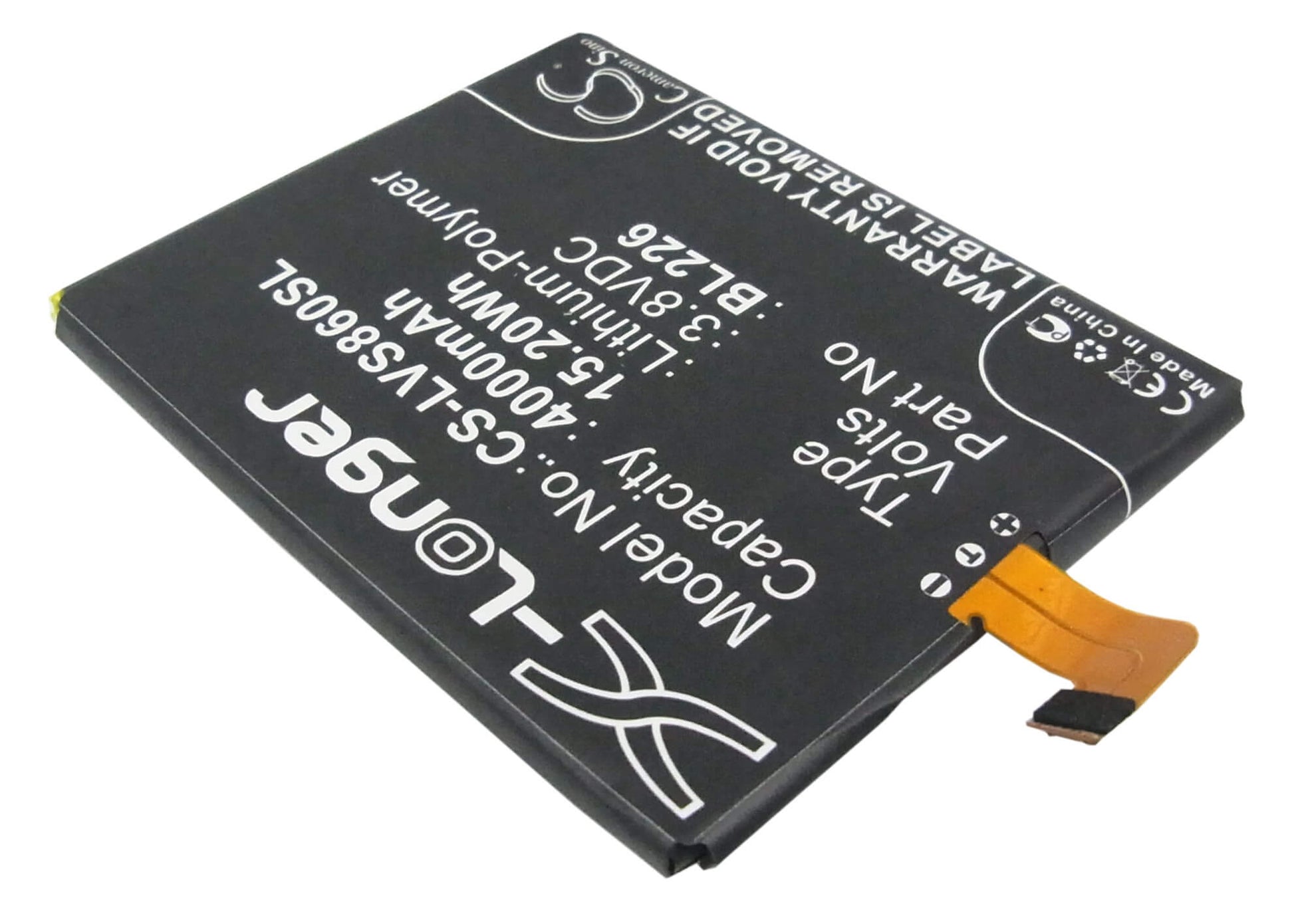 3.8V, 4000mAh, Li-Polymer Battery fits Lenovo, S860, 15.2Wh