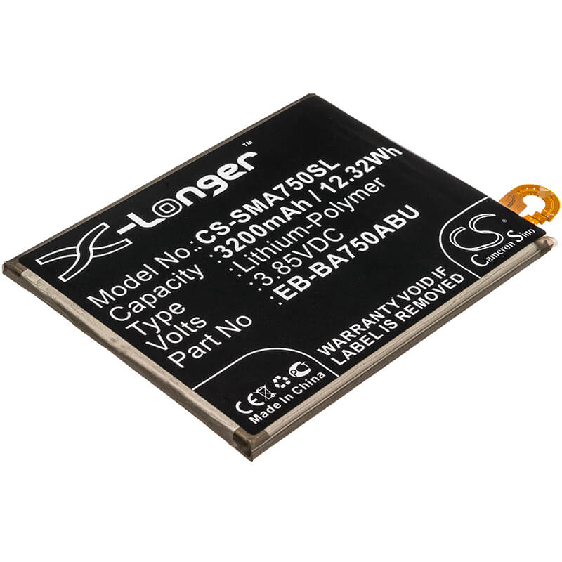 3.85V, 3200mAh, Li-Polymer Battery fits Samsung, Galaxy A10, Galaxy A7 2018, 12.32Wh