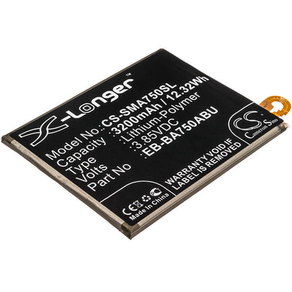 3.85V, 3200mAh, Li-Polymer Battery fits Samsung, Galaxy A10, Galaxy A7 2018, 12.32Wh