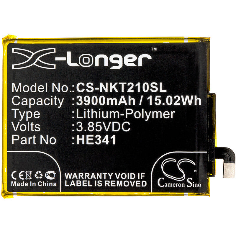 3.85V, 3900mAh, Li-Polymer Battery fits Nokia, 2.1, Ta-1029, 15.015Wh