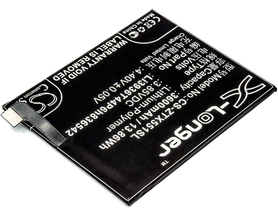 3.85V, 3600mAh, Li-Polymer Battery fits Nubia, M2, M2 Dual Sim, 13.86Wh