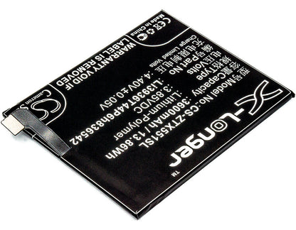 3.85V, 3600mAh, Li-Polymer Battery fits Zte, Nubia M2, Nubia M2 Dual Sim, 13.86Wh