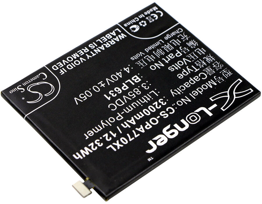 3.85V, 3200mAh, Li-Polymer Battery fits Oppo, A73, A73 Dual Sim, 12.32Wh