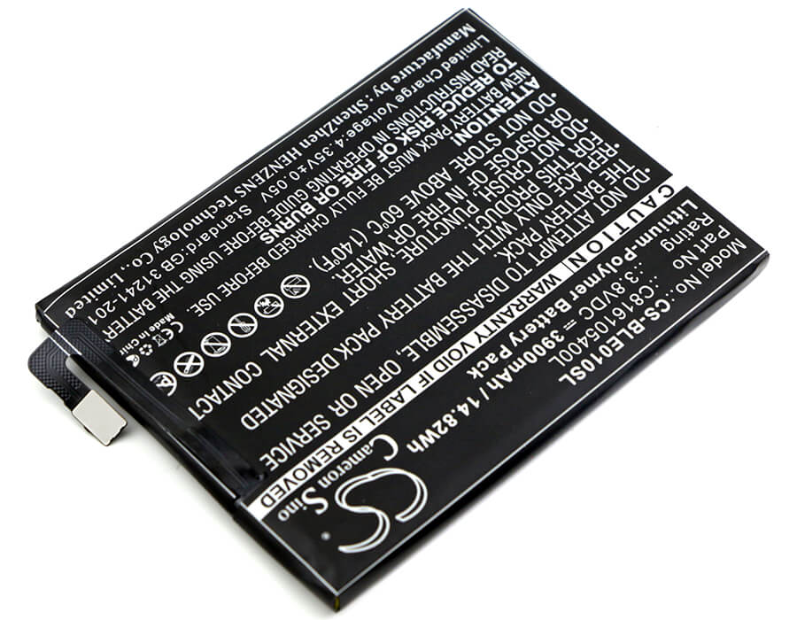 3.8V, 3900mAh, Li-Polymer Battery fits Blu, E010q, Energy X, 14.82Wh