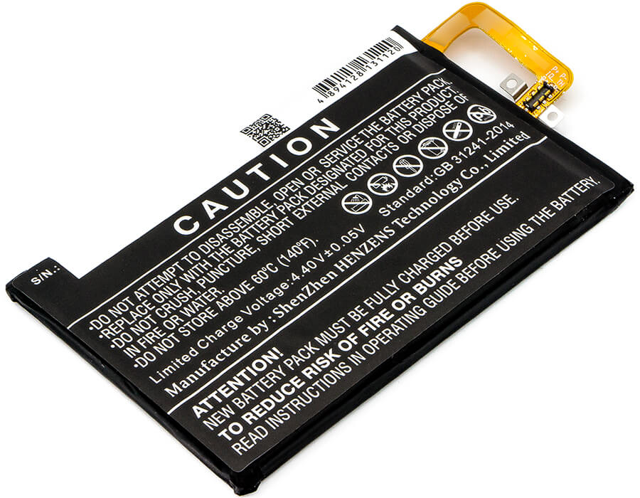 3.85V, 3400mAh, Li-Polymer Battery fits Blackberry, Bbb100-1, Bbb100-1 Td-lte, 13.09Wh
