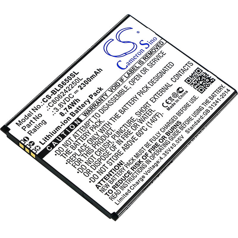 3.8V, 2300mAh, Li-ion Battery fits Blu, S0350ww, S650p, 8.74Wh