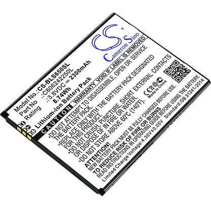 3.8V, 2300mAh, Li-ion Battery fits Blu, S0350ww, S650p, 8.74Wh