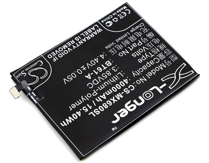 3.85V, 4000mAh, Li-Polymer Battery fits Meilan, Note 3, 15.4Wh